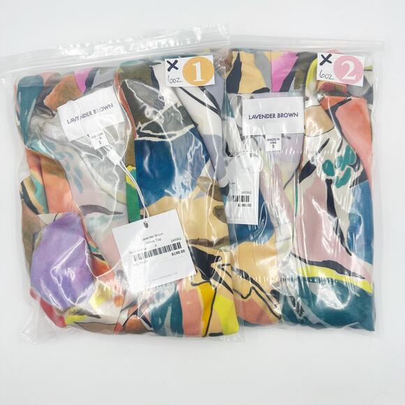 Lavender Brown Adele Tie Front Top Shrug Nude Orange Print #AYL7810N39 Small NEW - Picture 9 of 9